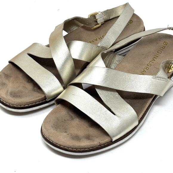 Cole Haan Original Grand Gold Metallic Leather Strappy Sandals Women’s Sz 8.5 - Picture 2 of 7